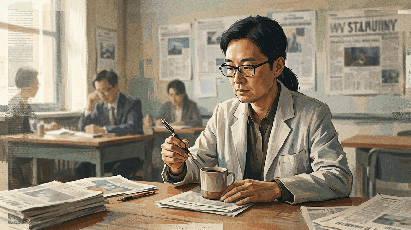 疫苗接種現場,台灣醫護人員為女性患者施打疫苗,兩人都戴著口罩,背景貼有健康宣導海報,展現台灣公共衛生與醫療服務的專業場景